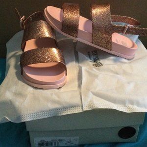 Mel by Melissa Sandals Cosmic Glitter Mini Melissa Little Girl's Size 2 NEW